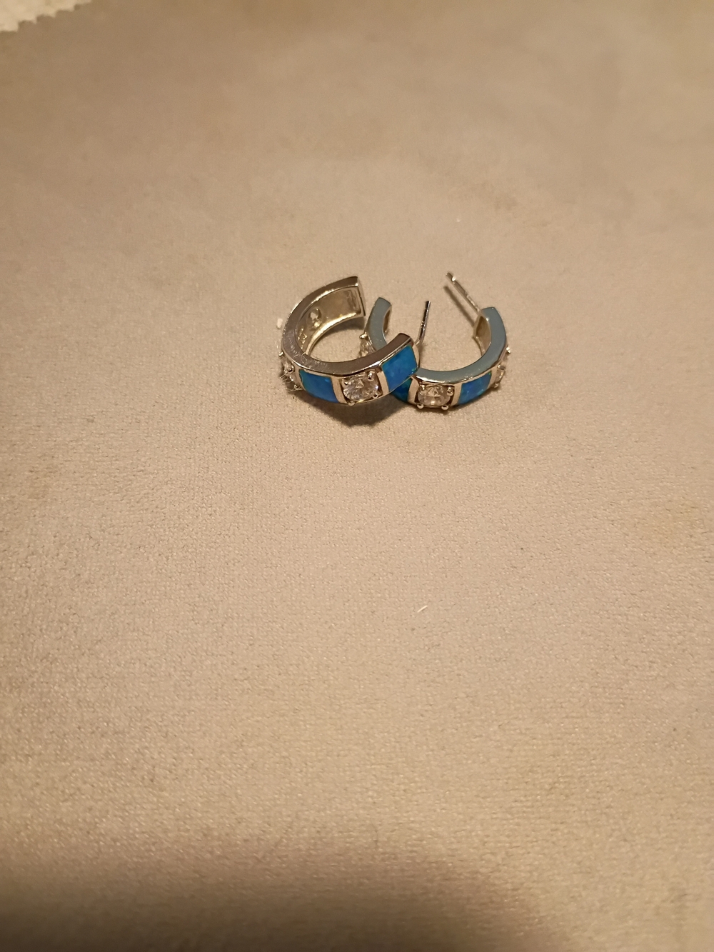 Blue Opal Sterling Silver Earrings